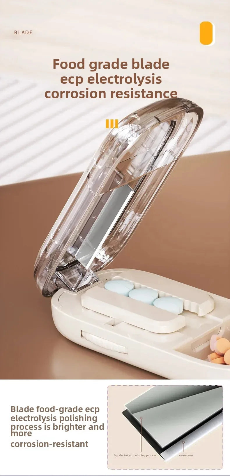 New Quartering Pill Cutter Storage Box Portable Drug Tablet Medicine Dustproof Divider Organizer Crusher Pill Cutter