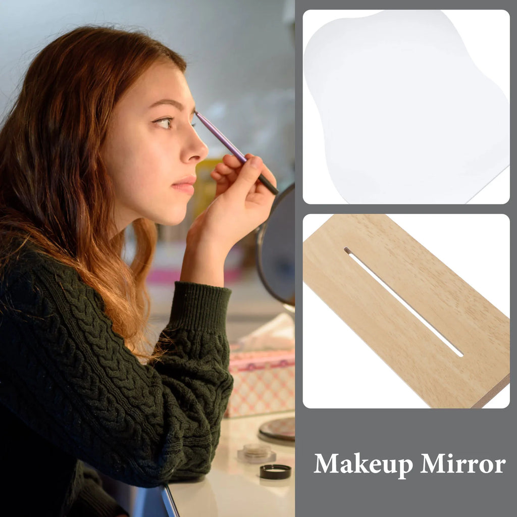 Cloud Mirror Aesthetic Makeup Desktop Wave-shaped Mirrors Decorative with Stand Tabletop Dressing