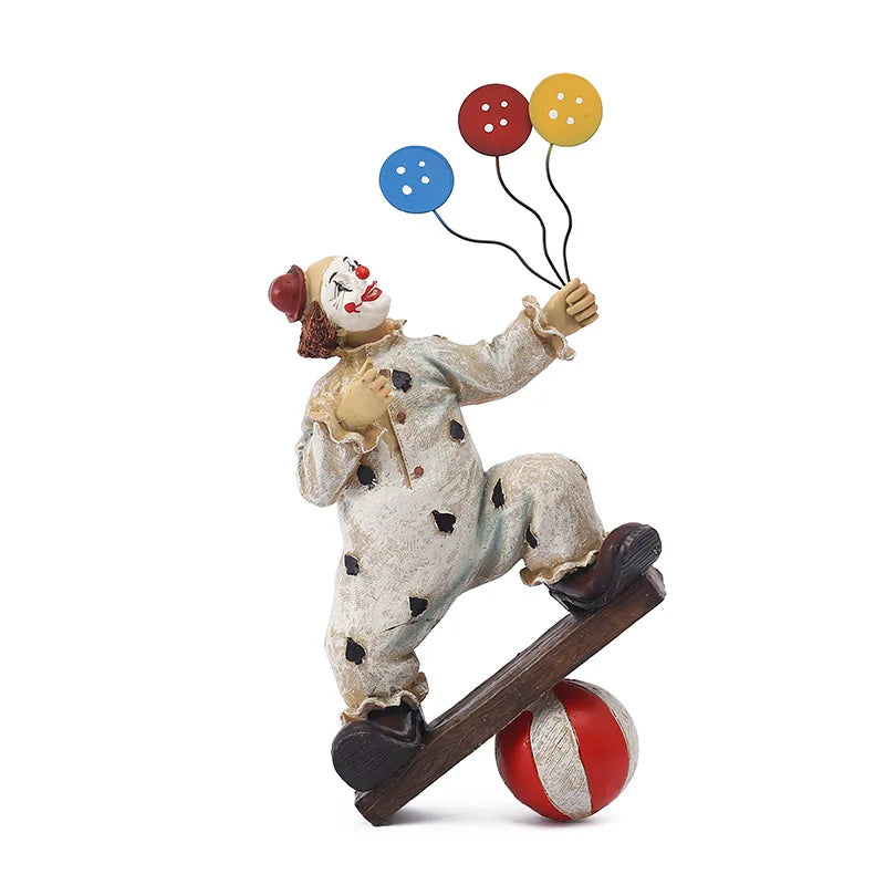 Resin Decorative Sculptures For Home Modern Statues And Figurines Living Room Decoration Desktop Table Circus Clown Ornaments