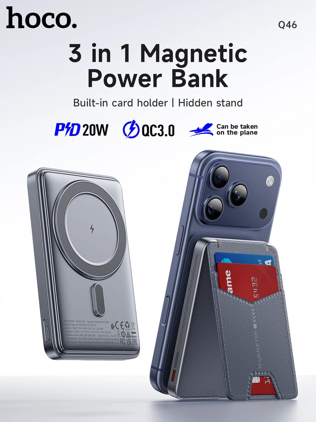 Chromacart MagSnap 20W Magnetic Power Bank (5000mAh) with Kickstand