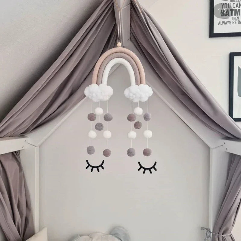 Macrame Rainbow Wall Hanging Decoration Handmade Boho Home Decor Party Supplies Baby Shower Dorm Kid Room Bead Tassels Ornaments