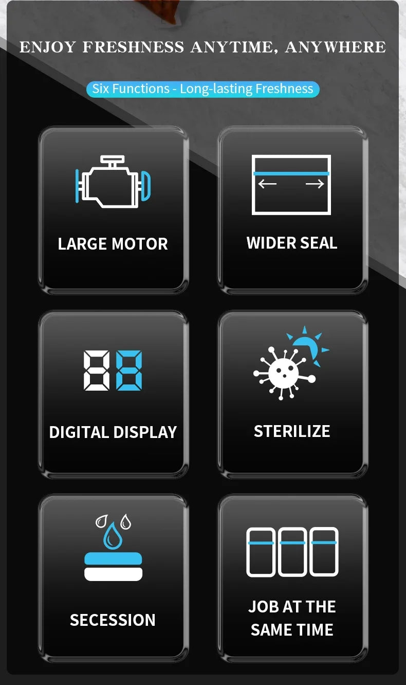 2025 Rechargeable Wireless Portability Vacuum Sealer With Sealing Countdown Display Multi-Pack Vacuum Touch Waterproof Buttons