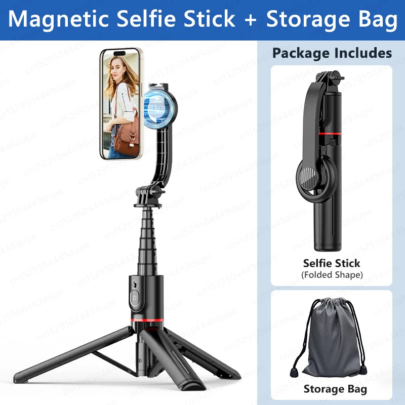 Chromacart KEELEAD Magnetic Selfie Stick with Bluetooth Remote Magsafe Cellphone Tripod Stand for iPhone 14 13 12 Pro Max Vertical Shooting™