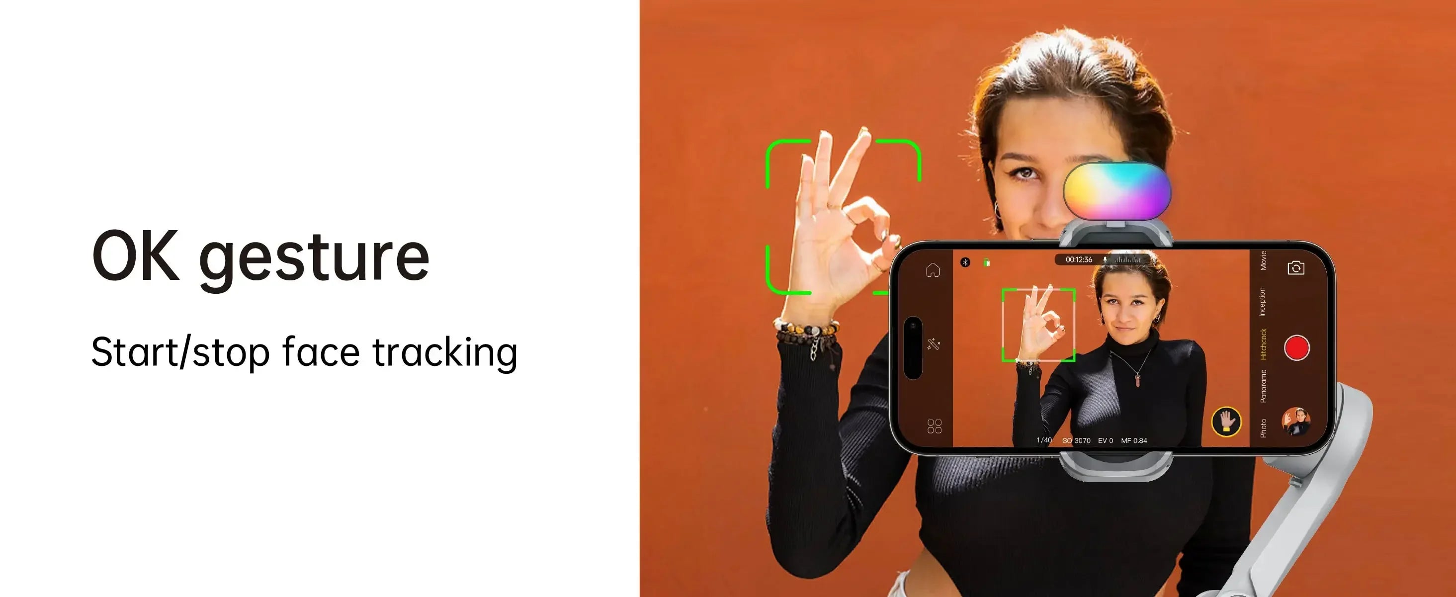 Chromacart Premium AOCHUAN Smart XPro 3 Axis Smartphone Gimbal Stabilizer For iphone And android Phone Stable shooting with RGB video fill light